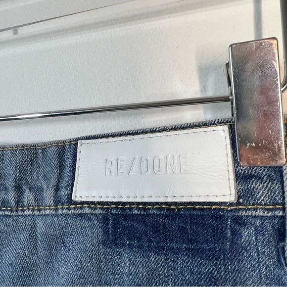 Re/Done NWT Women’s Size 29 Straight Leg Blue 70’s Jeans Studs Moonstruck $495 - Picture 8 of 16